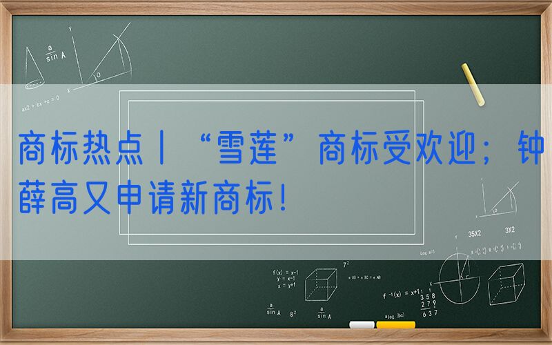 商标热点丨“雪莲”商标受欢迎；钟薛高又申请新商标！