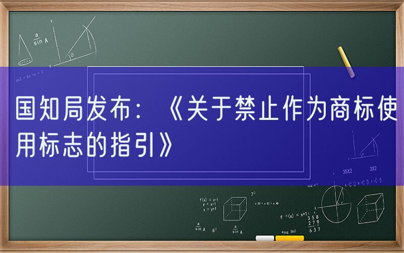 国知局发布：《关于禁止作为商标使用标志的指引》