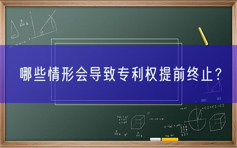 哪些情形会导致专利权提前终止？